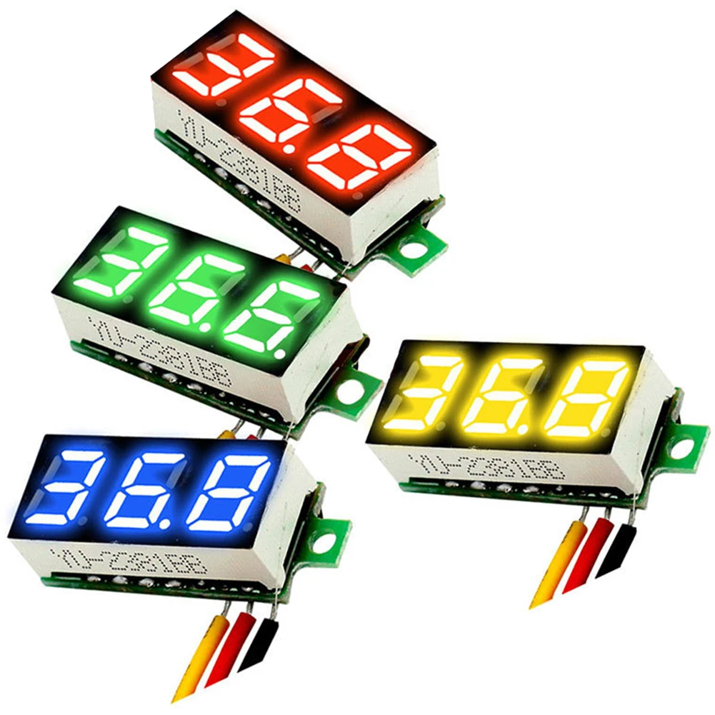 10-50PCS 디지털 미니 디지털 전압계 0.28 인치 3 라인 0-100V 디지털 전압계 게이지 테스터 LED 디스플레이 패널 전압계