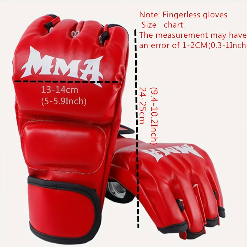 Thick Boxing Gloves MMA Gloves Half finger Sanda Taekwondo Fight MMA Adult Sandbag Professional TKD Training Equipment