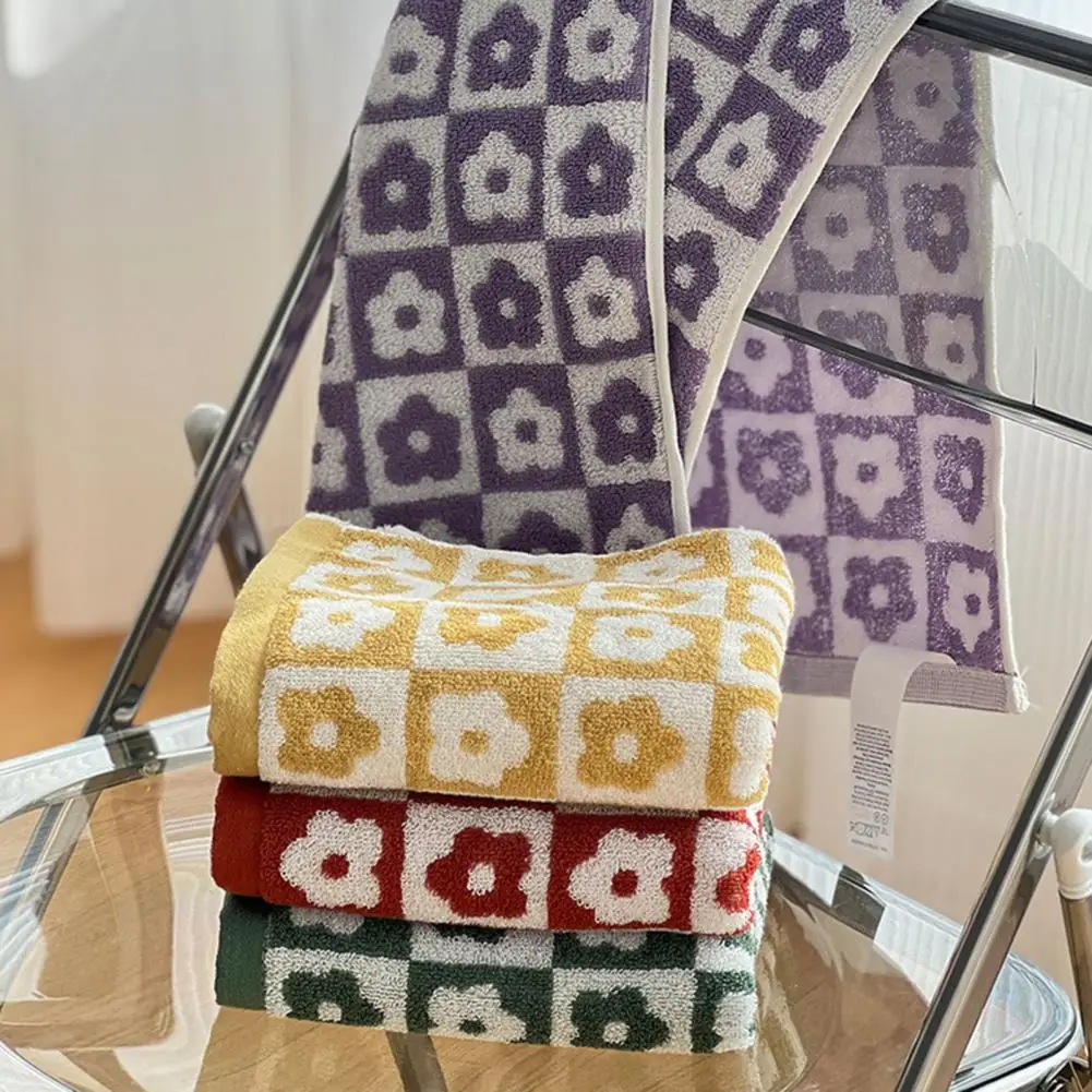 

Washing Towel Practical Non-fading Flower Print Design Household Supplies Bath Towel Washing Towel