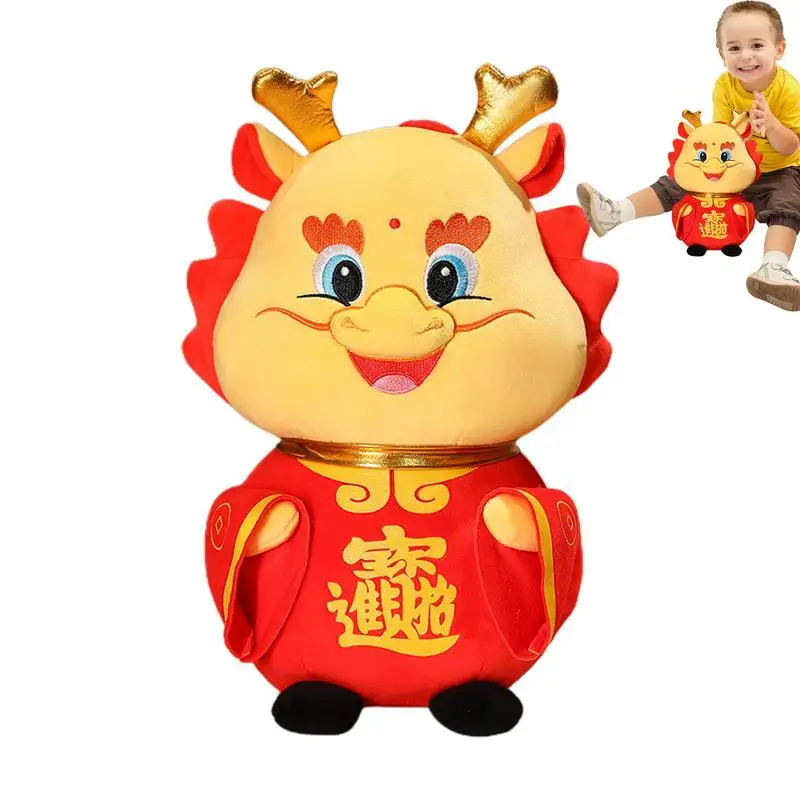

2024 Dragon Mascot Stuffed Animal Stuffed Animals Toys Year Of The Dragon Plushes Zodiac Mascot Pendant Doll Lucky Dragon New