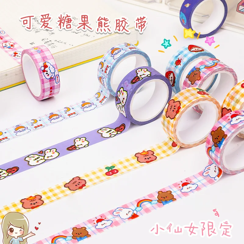 2 Rolls Cartoon Bear Tape Cute DIY 5 Meters Washi Tapes School Supplies  Scrapbooking Supplies Decorative Tape Kawaii Stationery - AliExpress