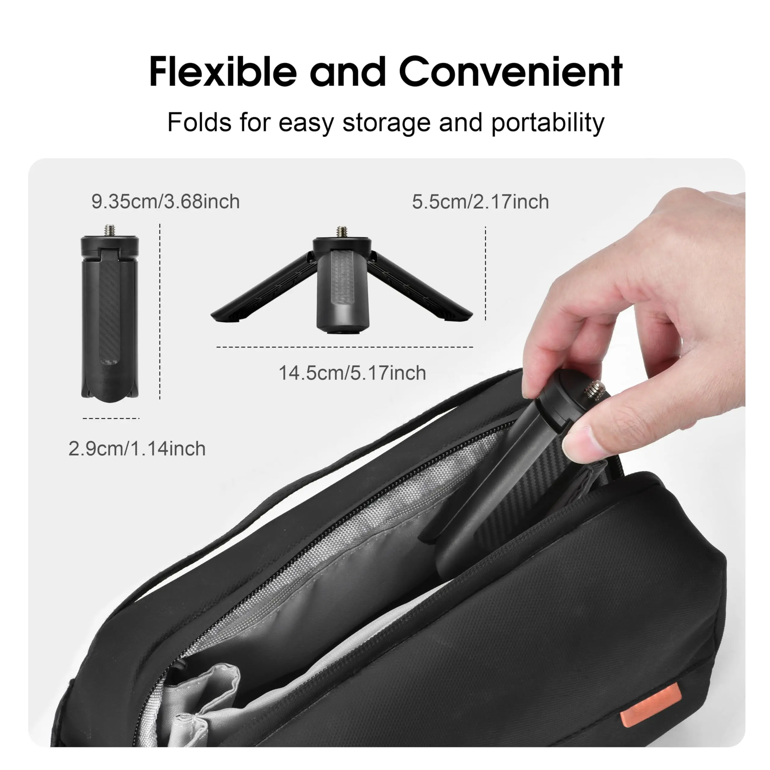 Compact Multi-Functional Mini Camera and Phone Holder with Selfie Stick and Vlogging Capabilities