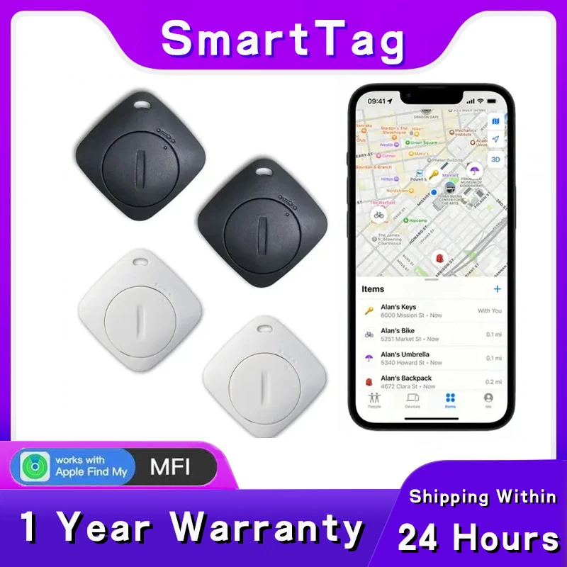 Key Finder Item Locator Bluetooth Tracker Work with Apple Find My Global Network Smart AirTag for Bag anti lost tracker anti lose tracker anti lost locator key chain locator