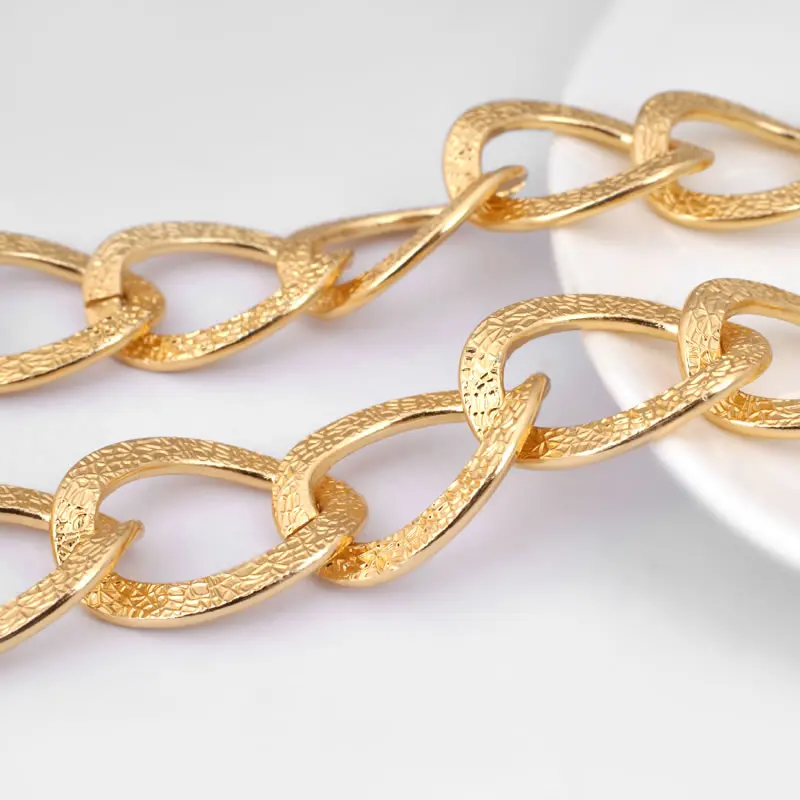 폭 16MM 19MM 21MM 25MM 알루미늄 엠보싱 확장 체인 연결 체인 DIY 쥬얼리 목걸이 부자재 액세서리