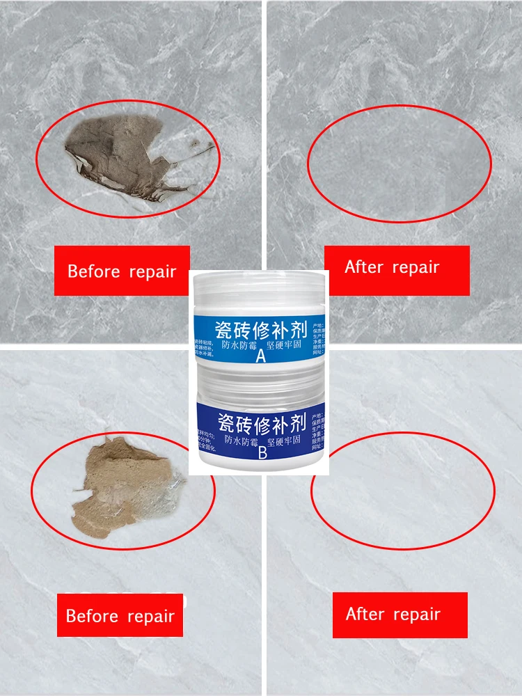 Tile Repair Agent AB Adhesive Ceramic Tile Repair Glue Marble Brick Floor  Toilet Washbasin Glaze Repair Crack Repair Caulk Glue - AliExpress