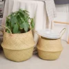Seaweed Wicker Basket Folding Rattan Seagrass Storage Toy Organizer Rattan Hanging Flowerpot Dirty Clothes Storage Basket 5