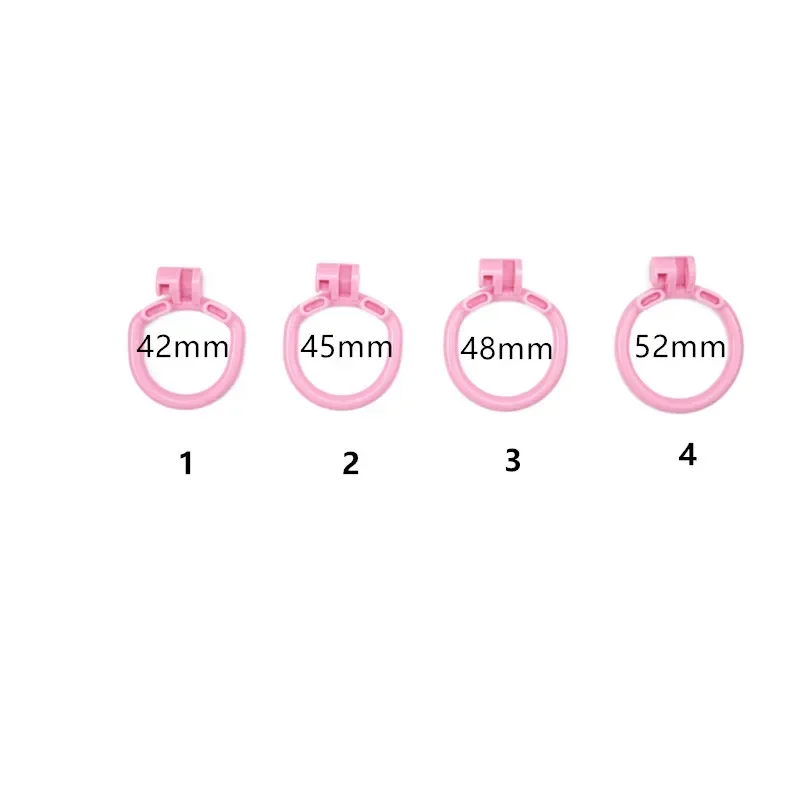 Pink Male Chastity Cage Lock Cock Device Kit With 4 Arc Penis Rings Sex Toys For Men Gay Scrotum Adult Games Sex Shop 18+ penis chastity cage chastity lock sex toy chastity cage accessory penis cock ring