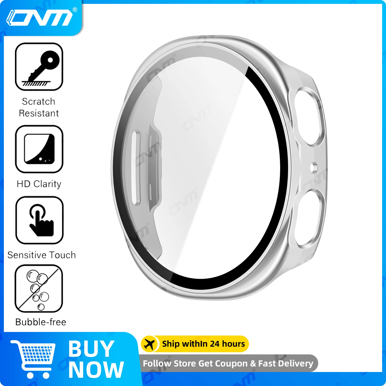Premium Tempered Glass Screen Protector & Hard PC Bumper Case