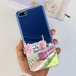 Luxury Painted Clear Silicone Soft Phone Case - Decorative Back Cover for Huawei Y5 2018 (653)