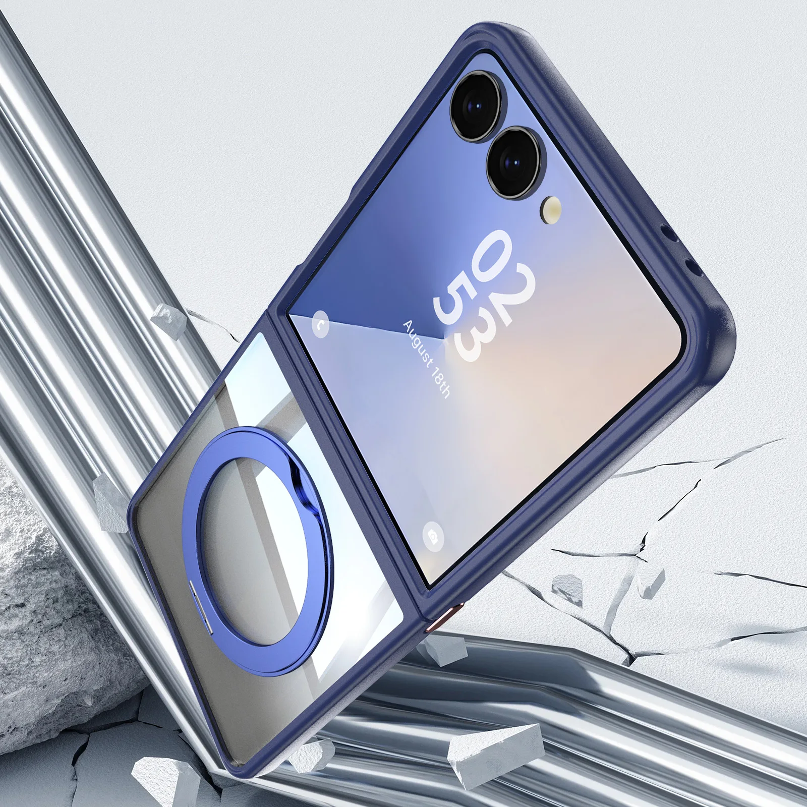 Magnetic 360° Rotatable Phone Case with Flip Protection and Shockproof Feature