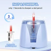 EAGLE Electric Pencil Sharpener, 3S Fast Powerful Auto Sharpener, Multi-Function for 6-8mm Pencils, with Replaceable Blade, Safe 3