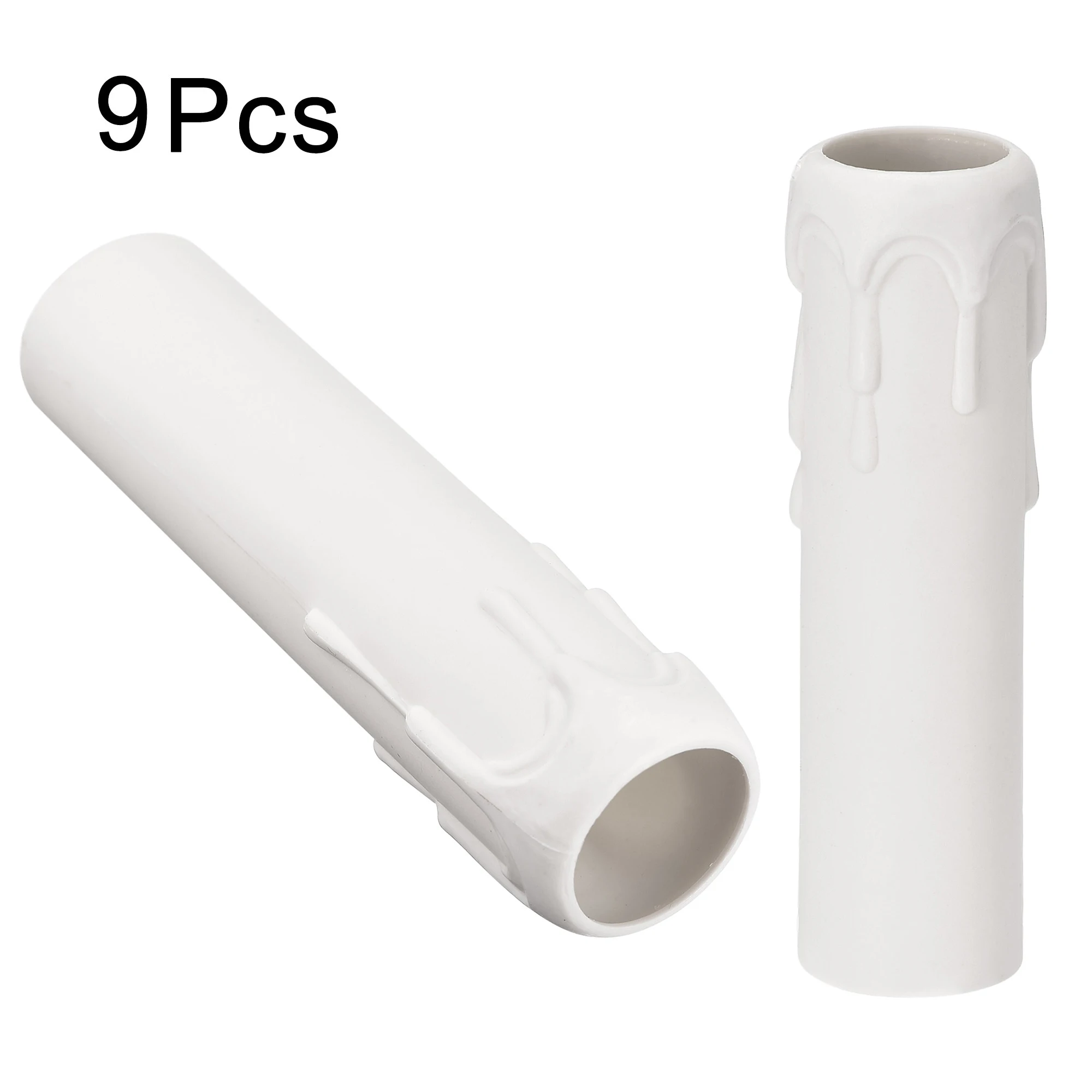 9Pcs 25x100mm White Plastic Candle Bulb Base Covers Sleeves Candle Lamp Holder Tube Candle Lamp Base Sleeve for E14 Chandelier 20 50pcs holographic laser self adhesive bag transparent laser fragment plastic pouch for flash badge package bag card sleeves