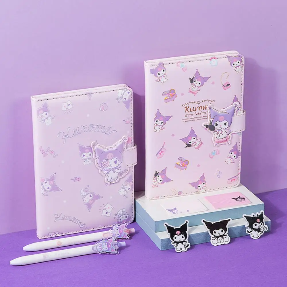 

Anime Kawaii Sanrioed Kuromi B6 Leather Magnetic Notebook Color Thickened Inside Page Office Student Supplies Portable Gift Cute