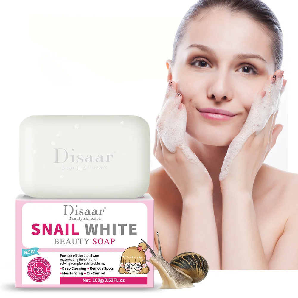 

Disaar 100g Snail Mucus Extract Soap for Face&Body Cleansing Wash Soap Nourishing Brightening Hydration Whitening Handmade Soap