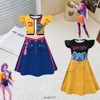 Costume de cosplay KPop Demon Hunters, vêtements pour enfants, robes de dessin animé pour bébés filles, robe décontractée pour filles et sac, cadeaux de vacances 1