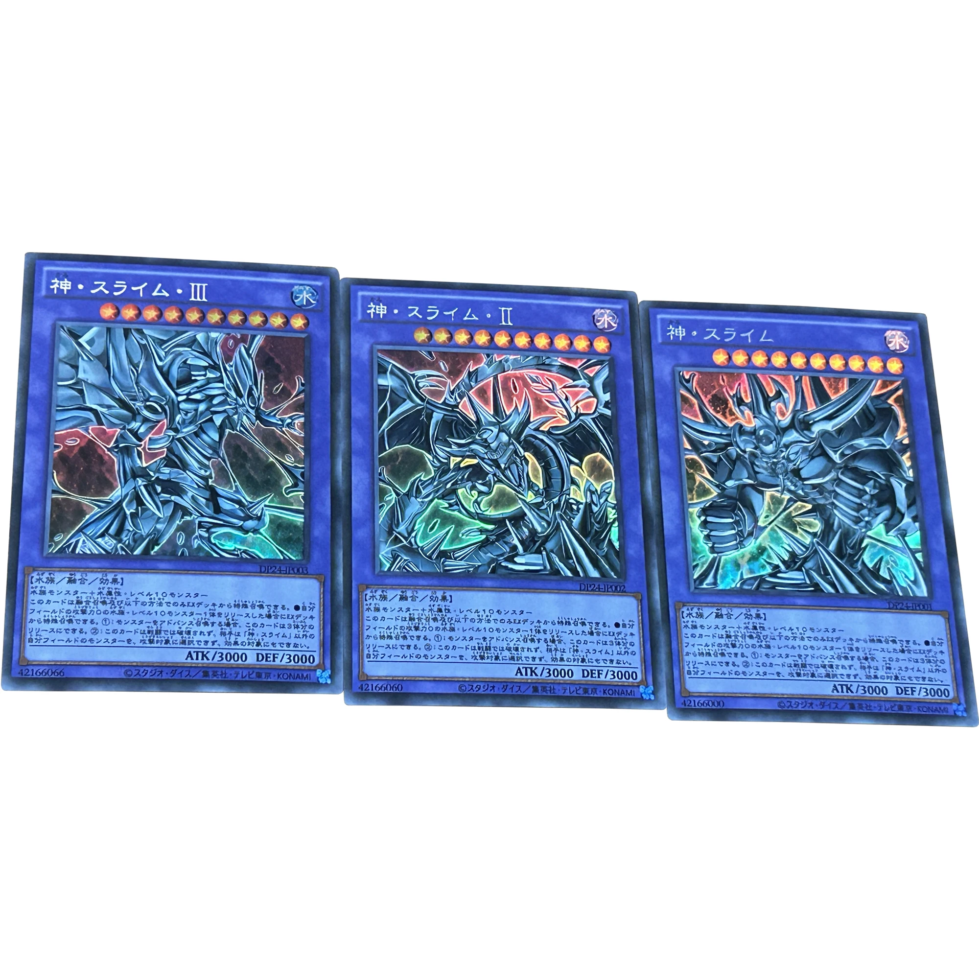 

Diy Self Made 3Pcs/set Yu-Gi-Oh! Egyptian God Slime Series Flash Cards Classic Game Anime Collection Cards Gift Toys