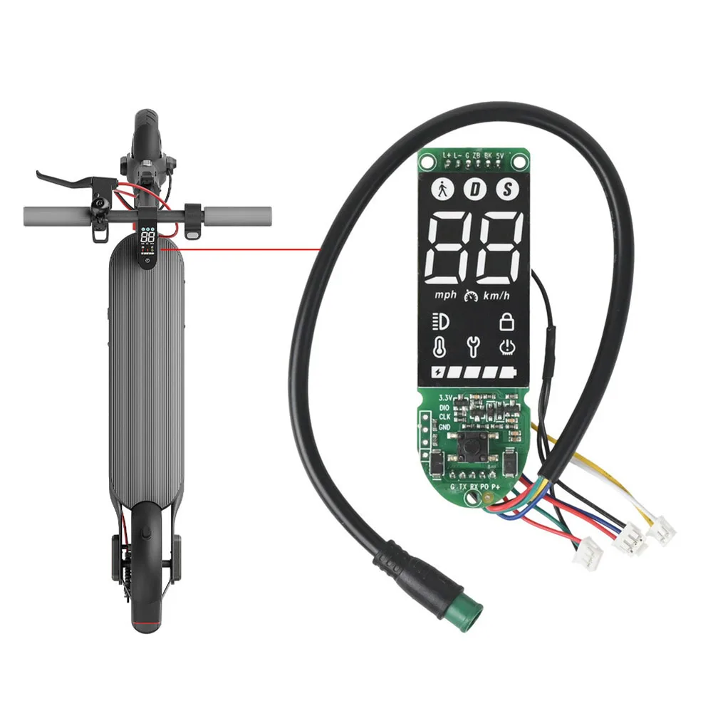 Circuit Imprimé De Remplacement Pour Trottinette Xiaomi 4 Lite - Affichage Puissance/vitesse, ABS étanche, Câble 215mm - 5