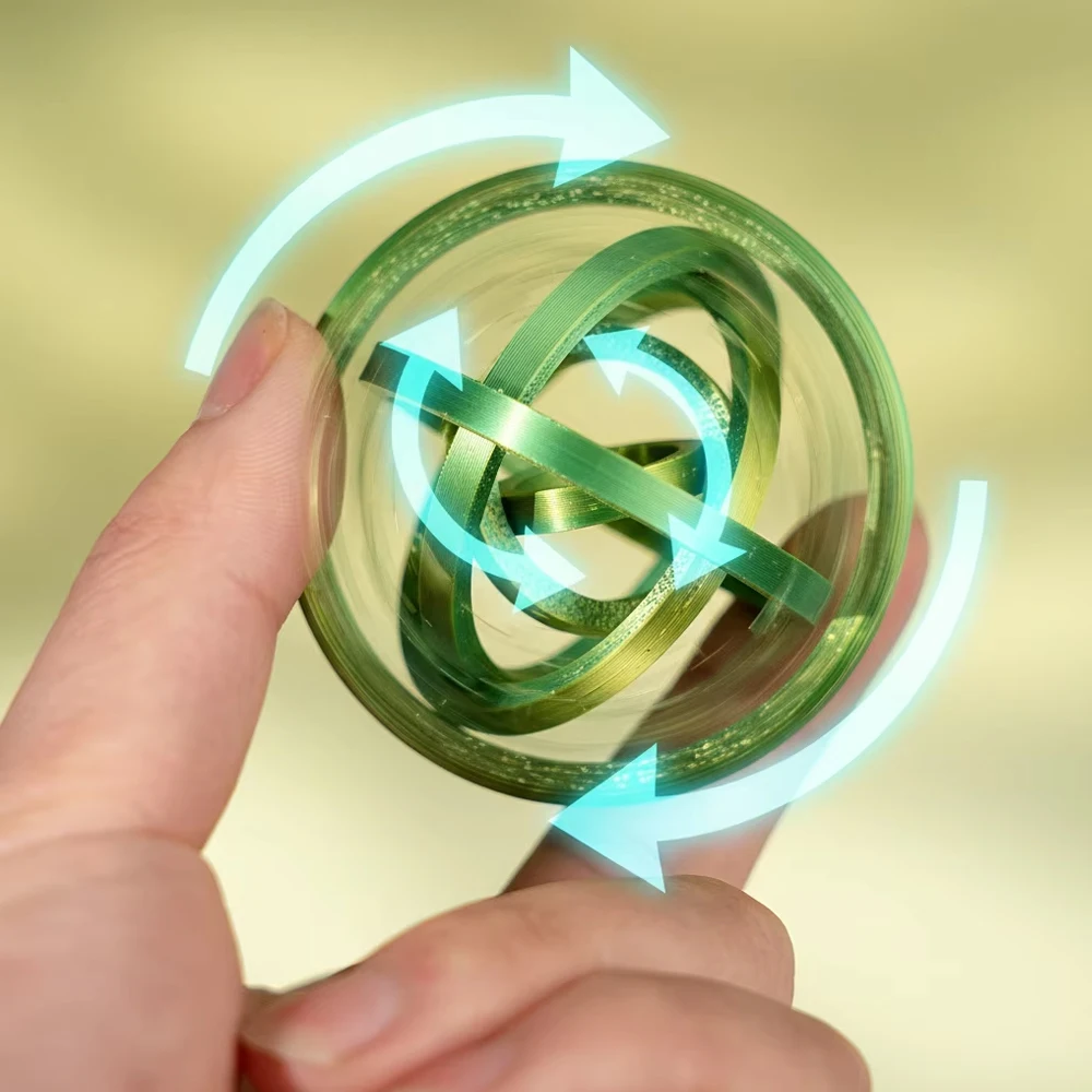 3D Printed Hex Ring Finger Ring - Colorful Rotating Novelty Ornament, PLA Material, Trendy Unique Desktop Toy