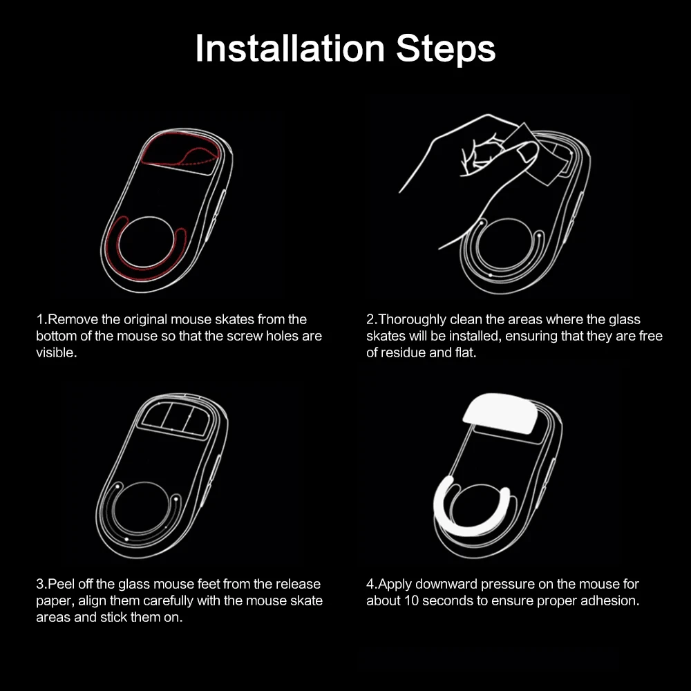 Ultra-Smooth Polished Mouse Feet Skates - Fast, Durable, and Long-Lasting Surface