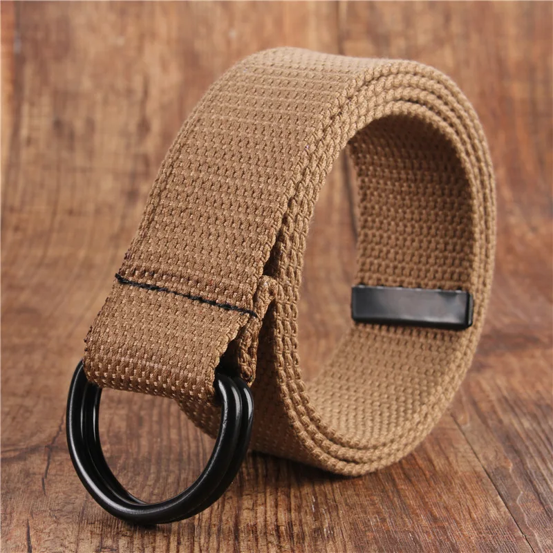 17colors vitality Canvas belt for men/women Alloy Double ring buckle Non-porous Design Korean simplicity waist belt for jean ranger belt Belts