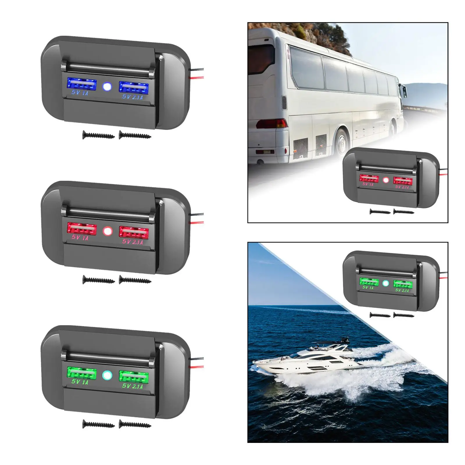 RV USB Outlet Panel Automotive Accessories USB Phone Charger Charging