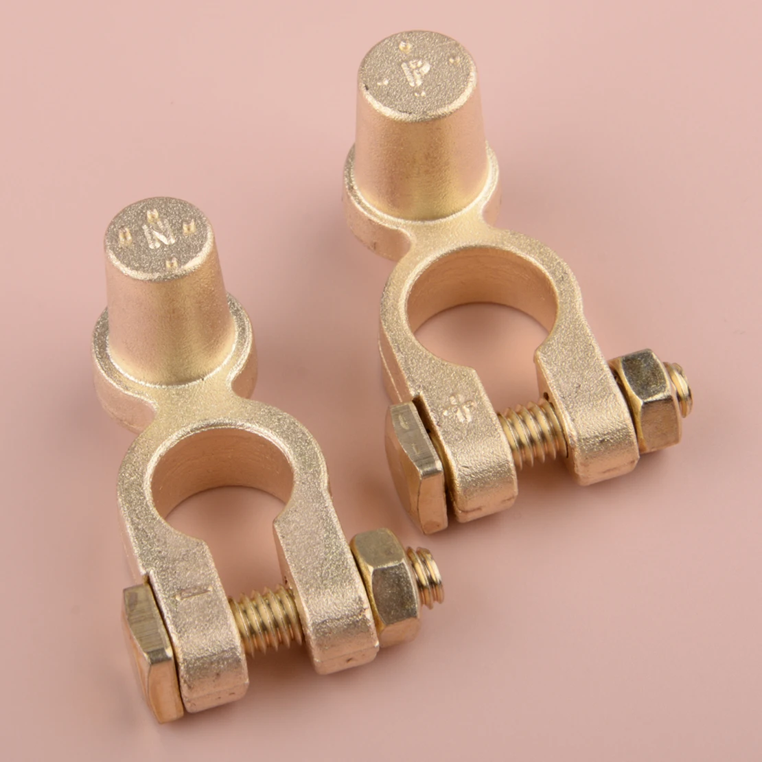 

1 Pair Universal Car Battery Terminal Connector Top Post Positive Negative Brass New Fit for SAE To JIS