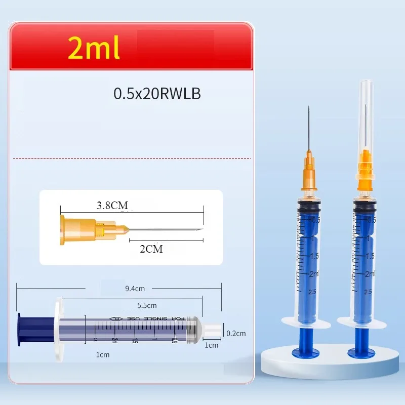 Disposable Veterinary Syringes Silicone Syringes Industrial Plug with Needles Individually Wrapped 6/3pcs