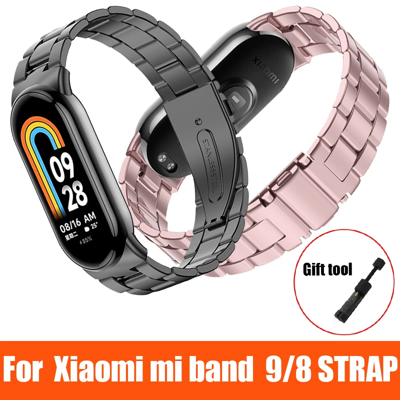 Sleek Stainless Steel Screwless Metal Bracelet Wristband