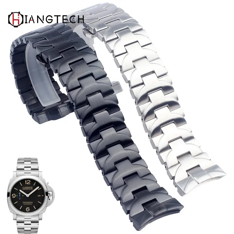 Cinturino Per Orologio In Acciaio Inossidabile Solido Per Panerai Luminer Pam111/441 Pam01316 590 Catena Per Orologio In Metallo Con Bocca Ad Arco 22M