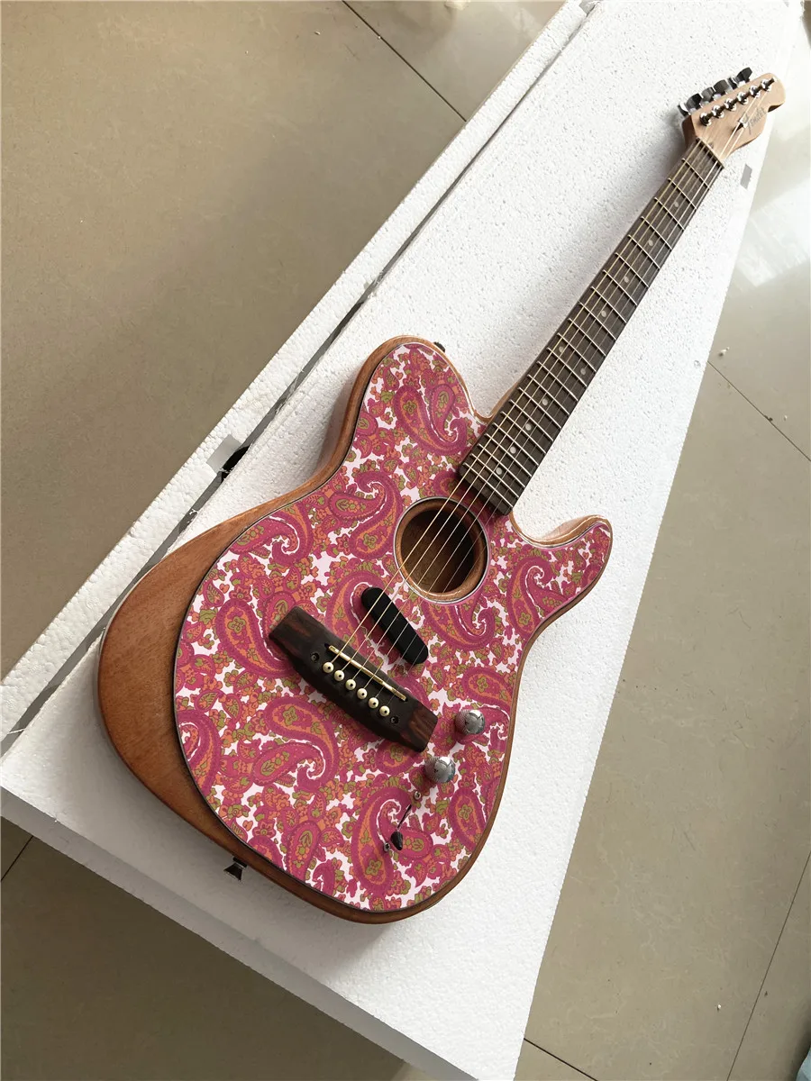 

High quality semi-empty core sound hole electric case Electric Guitar Rosewood fingerboard mahogany body Free shipping