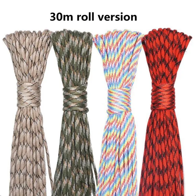 5M/15M/30M 7-Core 550 Paracord 4mm Parachute Cord Outdoor Camping survival Rope kit Umbrella Tent Lanyard Strap Clothesline 4