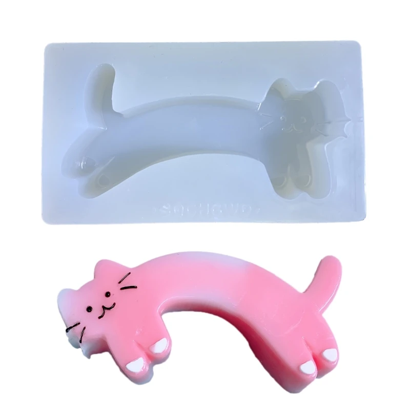 

Glossy Geometry Lovely Kitten Ornament Silicone Epoxy Resin Mold DIY Keychain