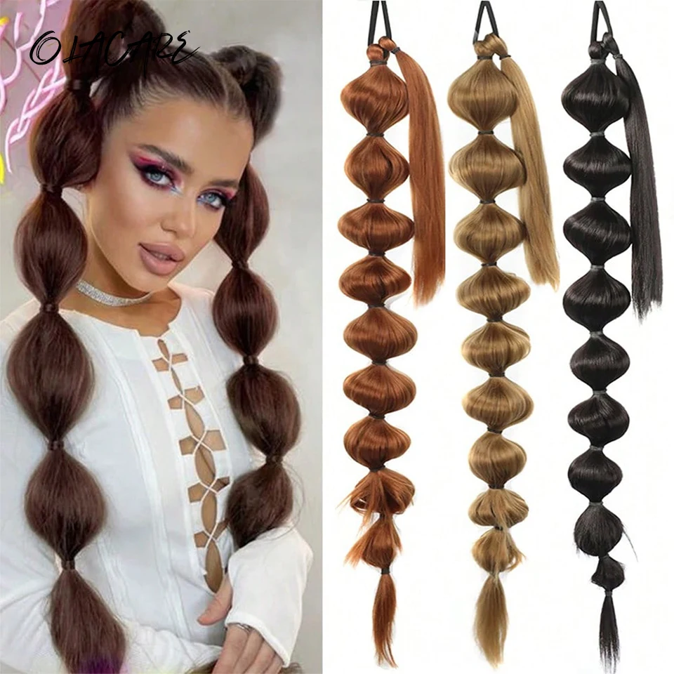Synthetic Black Brown Ponytail Hair Extensions For Women