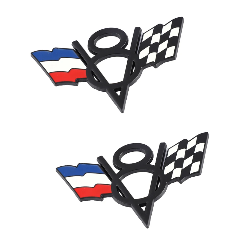 

2 Pieces Black V8 France Flag Stickers Titan Ram Sierra Silverado Car Accessories Door Fender Tailgate Emblem