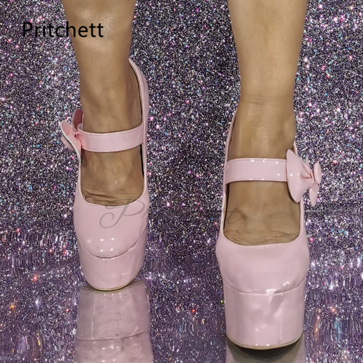 High Heeled Lolita Pink Sweet Sexy Platform Chunky Heels Women's Pumps Round Toe High Heels Spring Autumn Party Shoes Lady