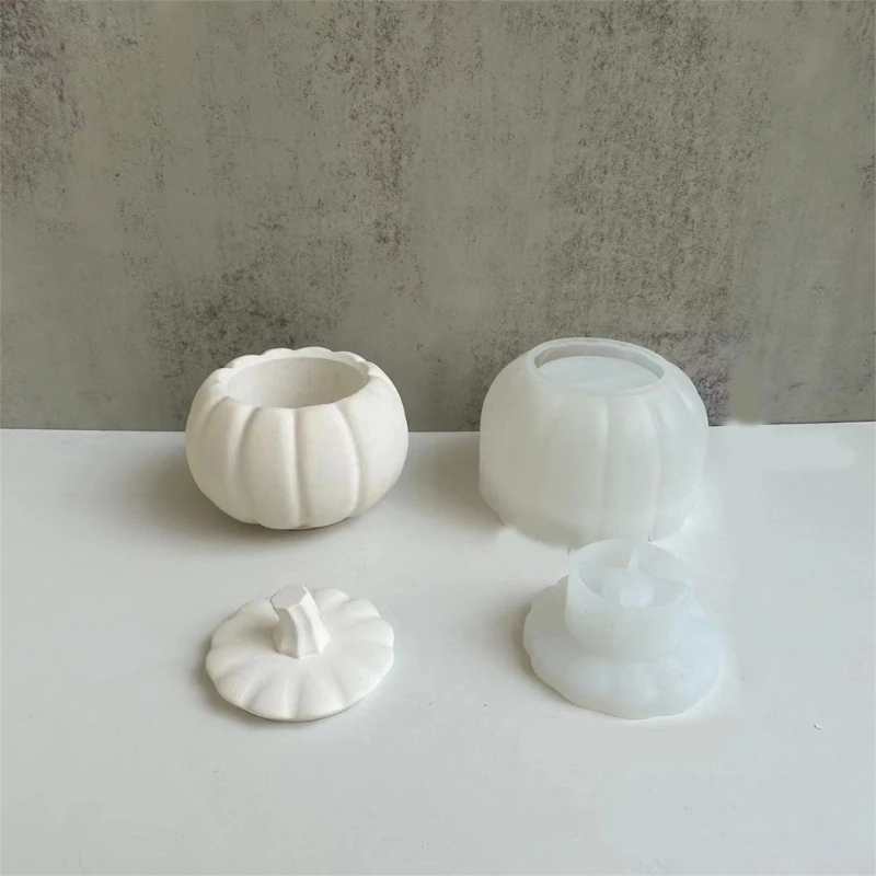 

Pumpkin Shape Silicone Mold Epoxy Resin Casting Mould for DIY Plaster Gypsum Vase Ornament and Candle Jar Pot Making