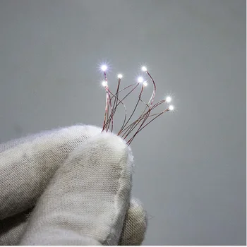 5pcs 3V 0201 SMD LED Lamp Micro LED Light Copper Wire Toys Models Pre-Soldered Micro Litz Diy Model Making for Diorama