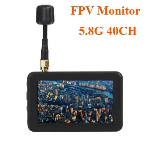 Moniteur FPV 3 pouces 5.8G 40CH avec batterie intégrée pour drone course