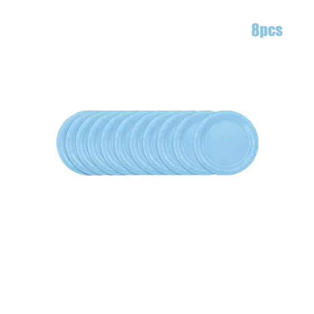 Light Blue Disposable Party Tableware Set for 8 Baby Shower & Birthday 3