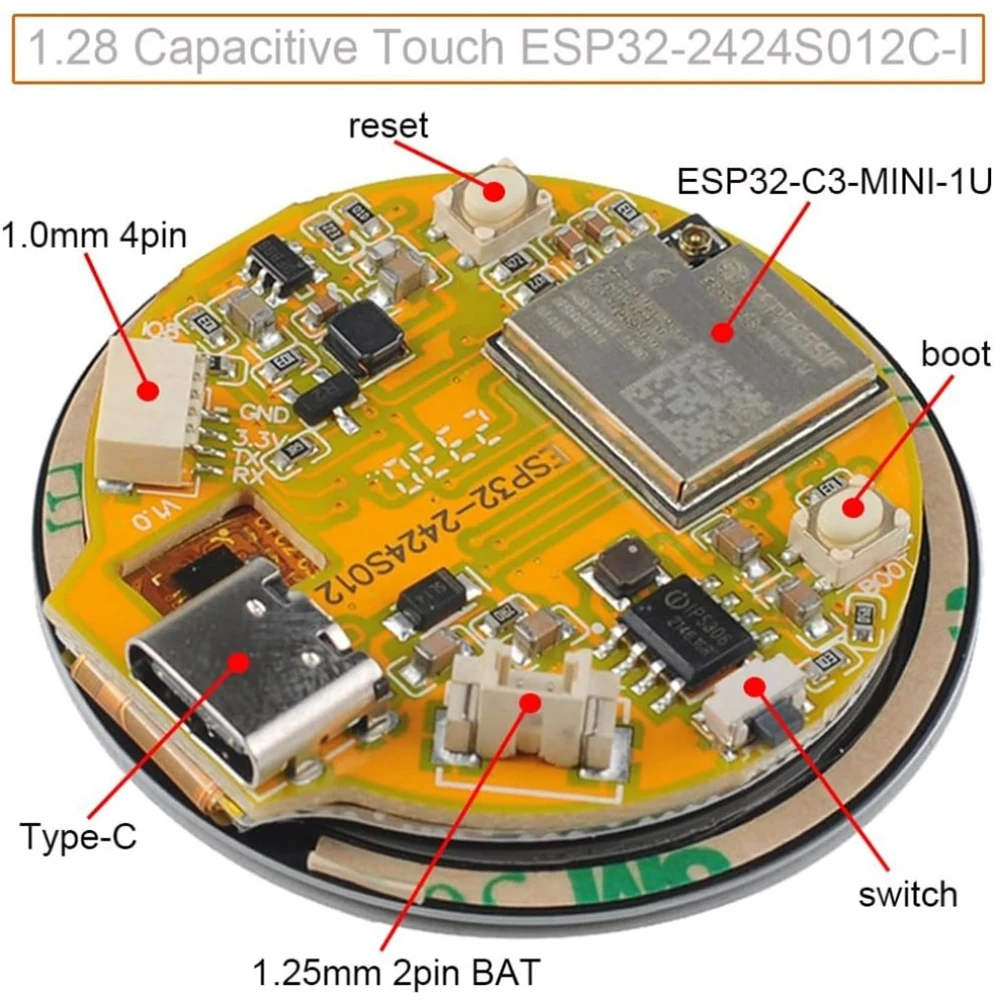 รูปสินค้า โมดูลจอสัมผัส ESP32-C3 สำหรับโปรเจกต์อิเล็กทรอนิกส์