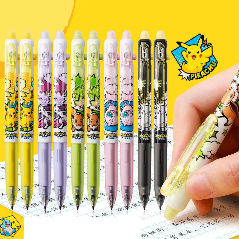 

30 pcs/lot Pokemon Creative Erasable Gel Pen Cute 0.5mm Black/Blue Ink Neutral Pens Promotional Gift Office School Supplies