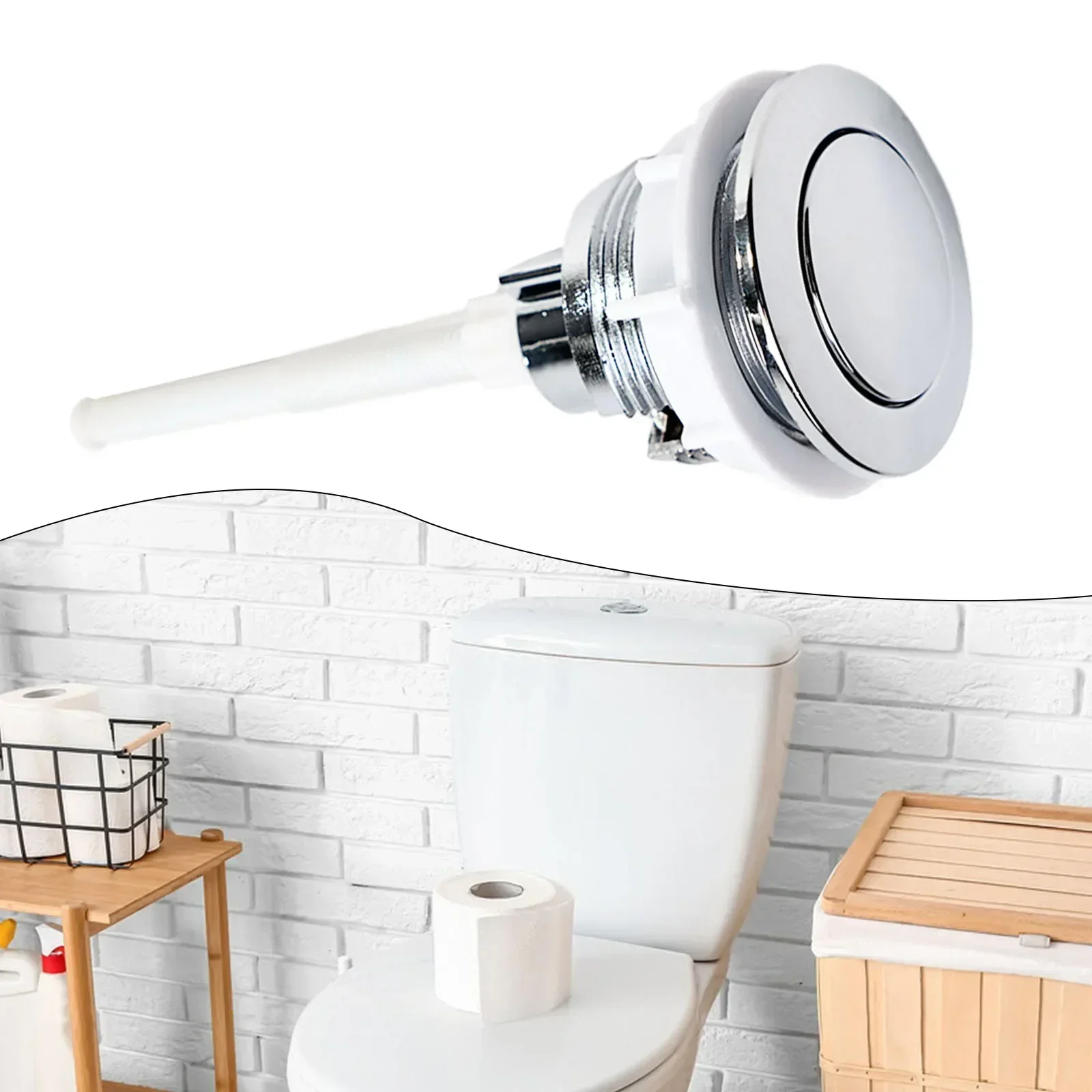 Toilet Flush Button 38mm Bathroom Toilet Push Button Single Flush Button Toilet Water Tank Water Tank Cover Parts