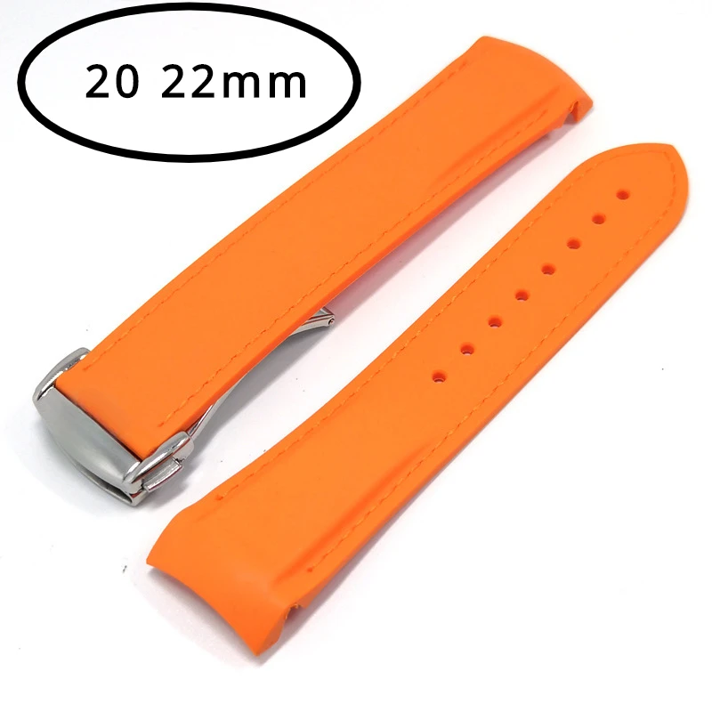 Accessori Per Cinturini Per Omega Seamaster 300 Speedmaster Railmaster Bracciale Cinturino In Gomma Cintura Con Fibbia In Silicone Da Uomo 20 22Mm