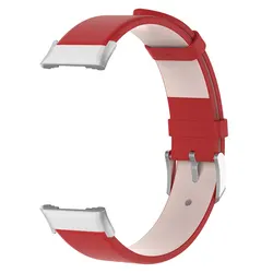 Elegant Leather Watch Strap - Premium Waterproof Replacement Band for Oppo Watch Free (Red)