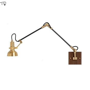 Vintage Copper & Walnut Wall Sconce 1