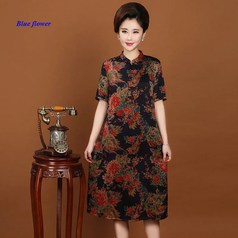 

Новое поступление, женское платье из Гуанчжоу с газовым воротником и принтом, 100% г., свободное шелковое женское платье с геймпадом из Гуандуна