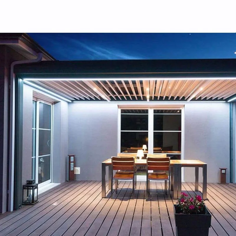 

Outdoor Waterproof Pergola Opening Roof Louver Remote Control Arches Arbours Garden Pergola Retractable Aluminium Aluminum