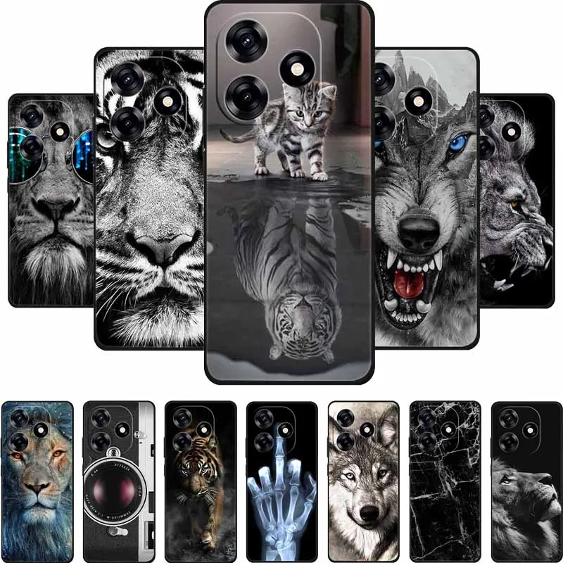 Animal Black Silicone Soft Back Phone Case Cover