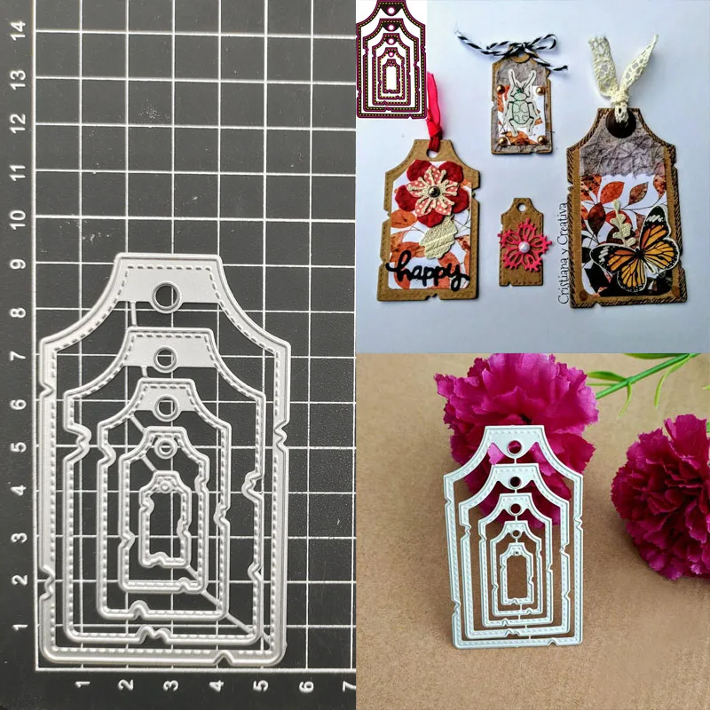

Round hole label tag Metal Cutting Dies Stencil Scrapbook Album Stamp Paper Card Embossing Decor Craft Knife Mould