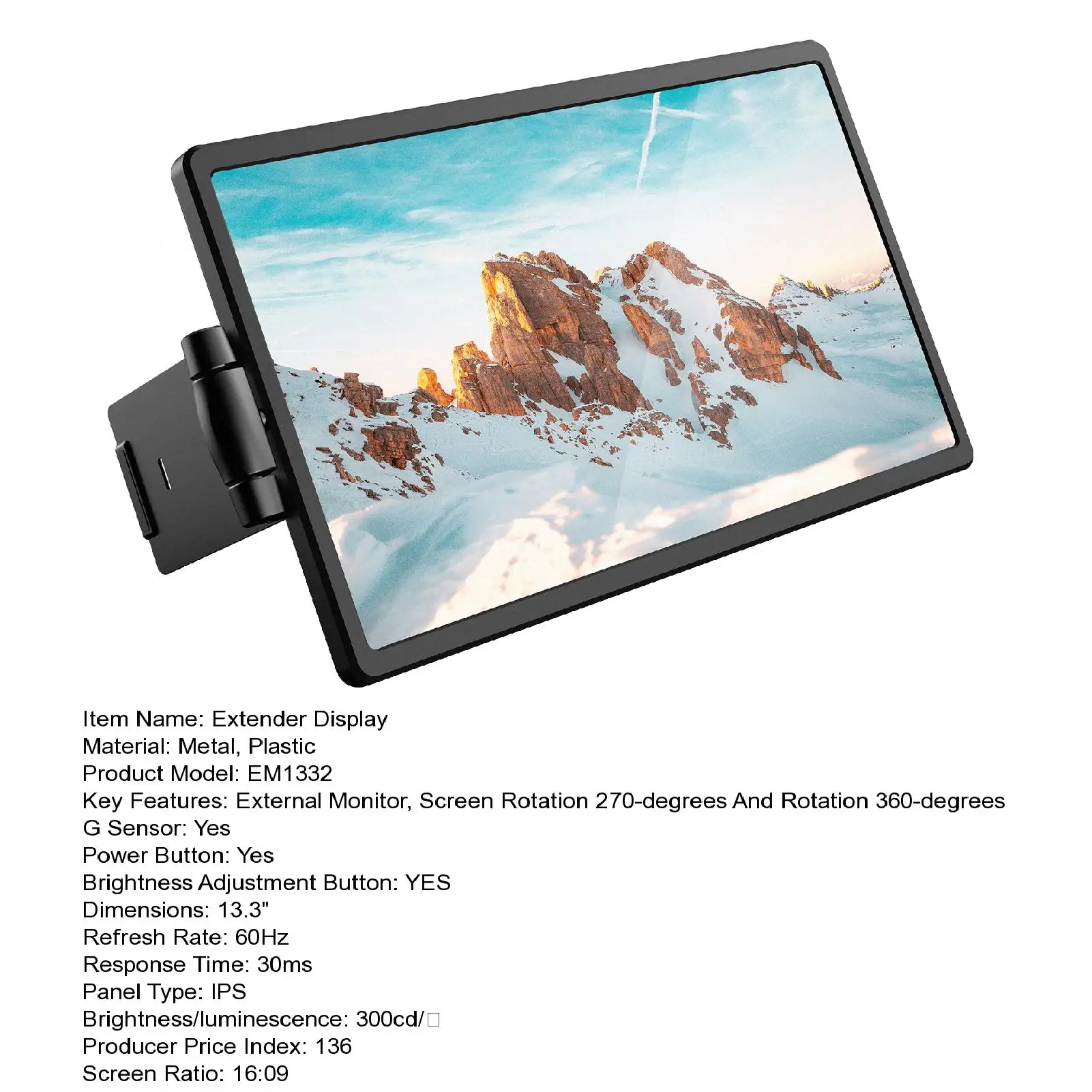 ƮϿ  ޴ , űĵ , 13.3 ġ Ż , 1080P HDR IPS  ͽٴ ũ, 13-17 ġ